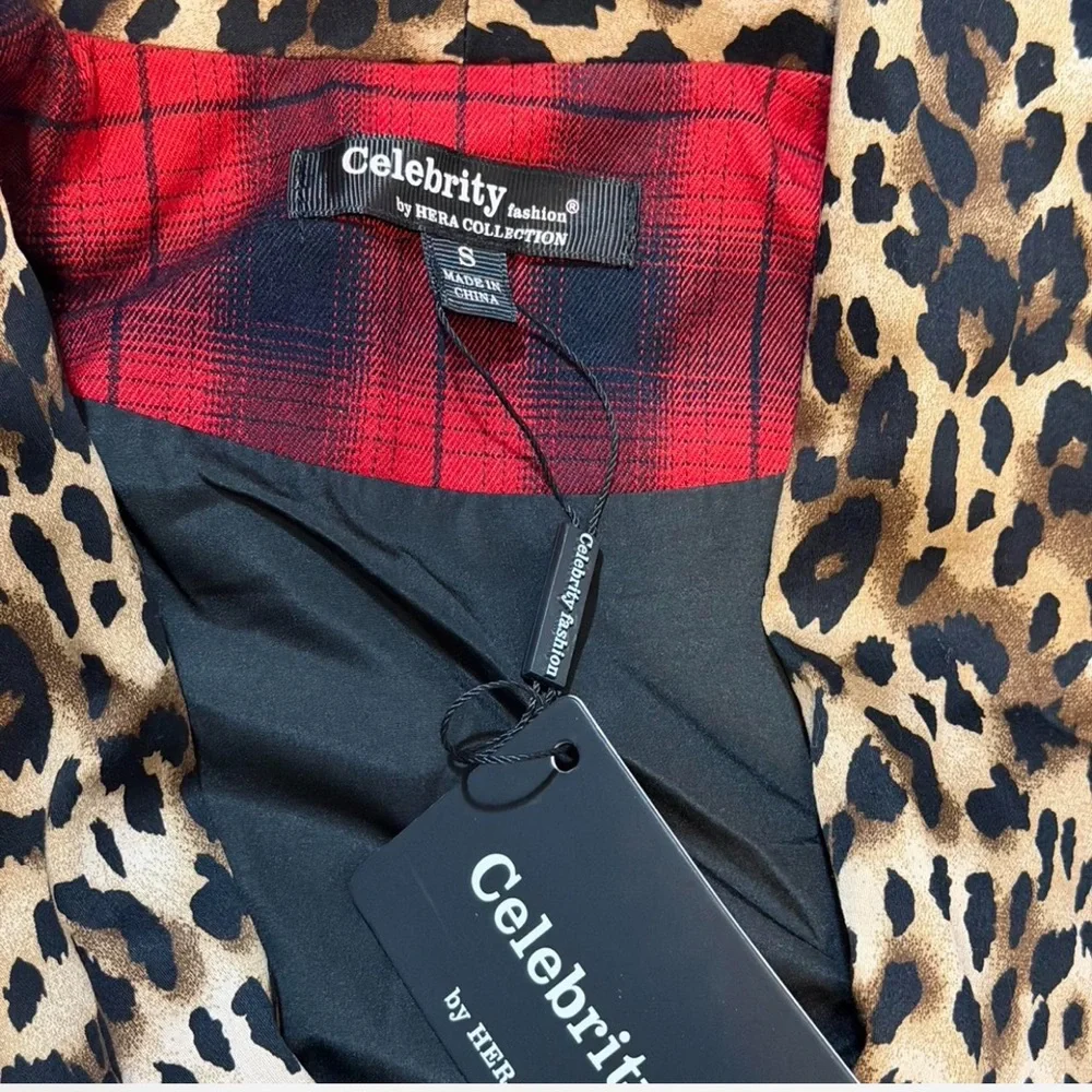 Plaid Leopard Contrast Coat - Picture 13 of 16